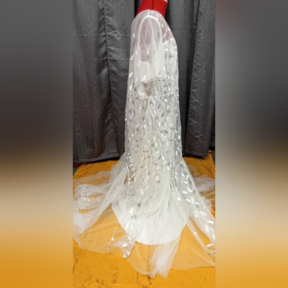 NWT Ever Pretty White Floral Sequin  Formal Evening Wedding Dress Size 8XL (24) - Picture 7 of 12